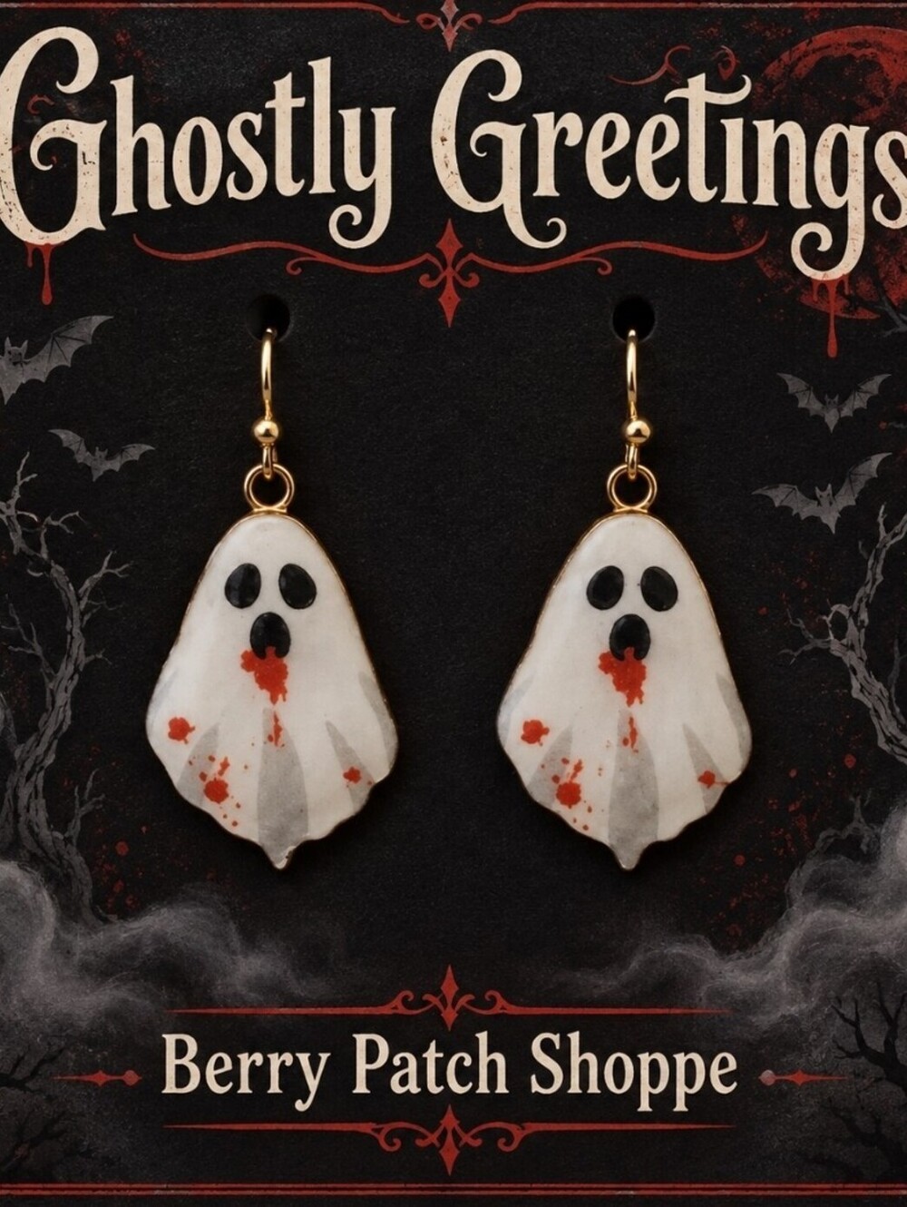 Ghostly Fright Shreak Halloween Fall Earrings [COPY]